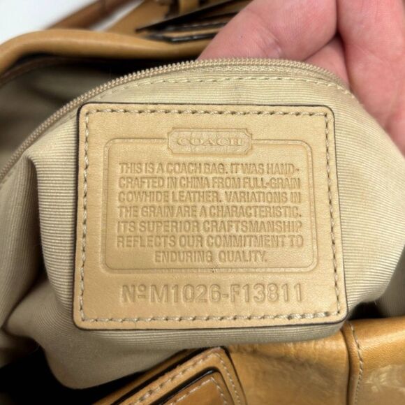 Vintage Coach Hamilton Tan Leather Shoulder Bag Purse Large Womens Designer - Picture 11 of 13